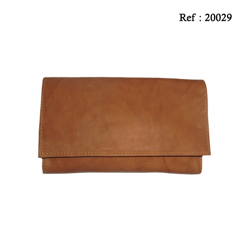 Tobacco leather pouch tan big size