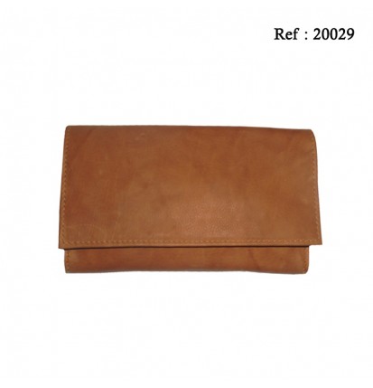 Tobacco leather pouch tan big size