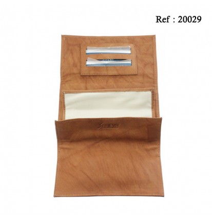 Tobacco leather pouch tan big size