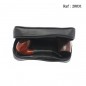 tobacoo leather pipe pouch for 2 pcs, black