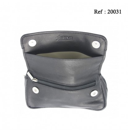 tobacoo leather pipe pouch for 2 pcs, black