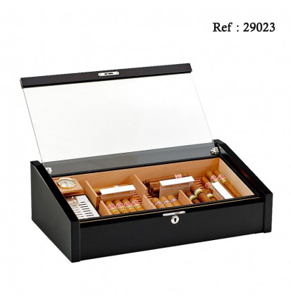 Adorini humidor Vega Deluxe black 490 x 150 x 290 mm for 100 cigars