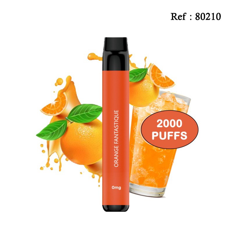 E-cigarettes jetables Flawoor Max 0mg/mL 2000 puffs - Orange Fantasti