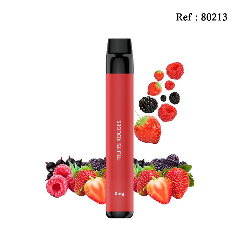 E-cigarettes jetables Flawoor Max 0mg/mL 2000 puffs - Fruits rouges