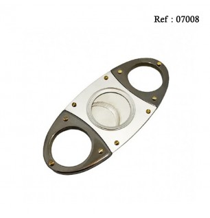 cigar cutter oval silver/gun 92 x 40 x 4 mm