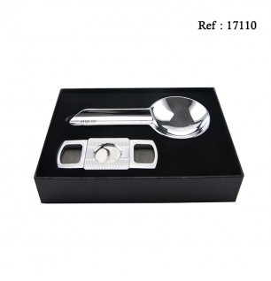 Set Cigar ashtray and Cigar cutter chrome