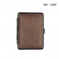 Cigarette case soft leather dark brown for 14 cigarettes