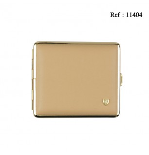 Cigarette case soft leather beige, for 18 cigarettes