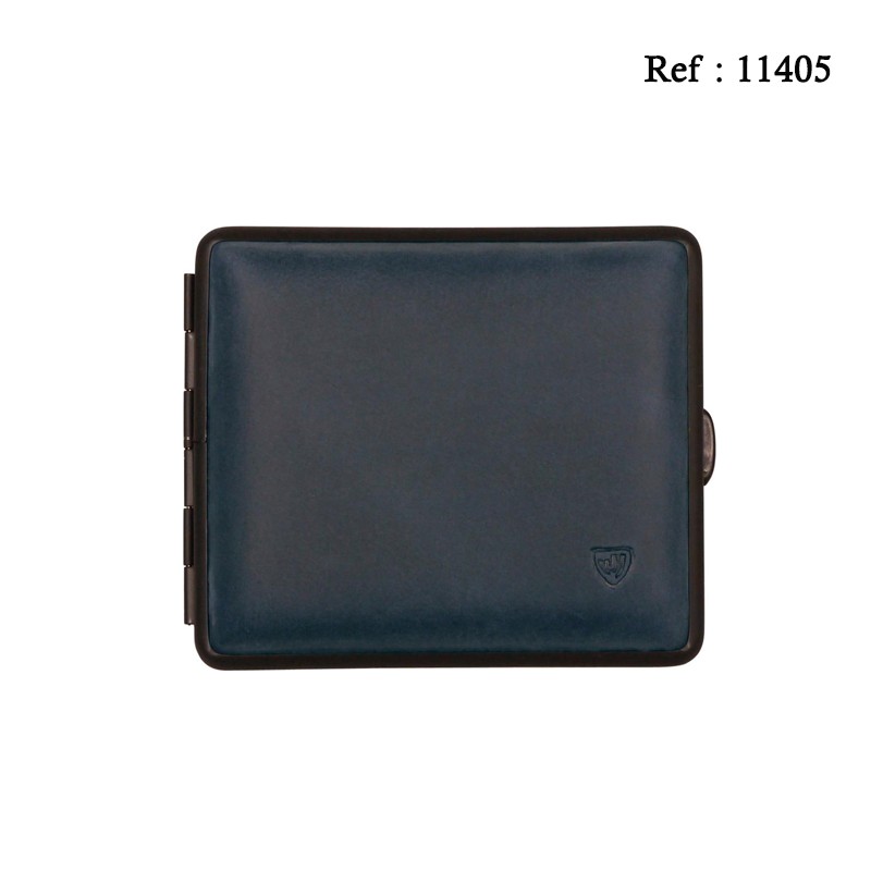 Cigarette case suede dark blue for 18 cigaretes