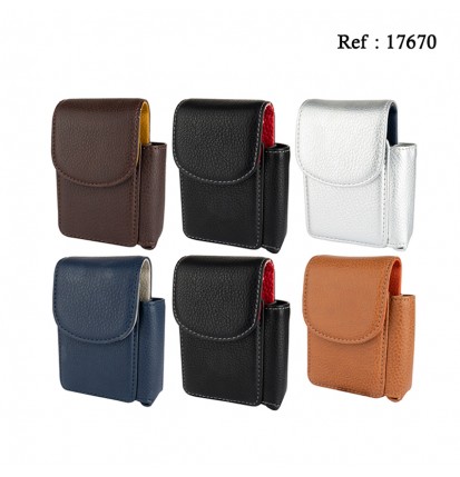 Cigarette case leather optic assorted per 6 pcs 