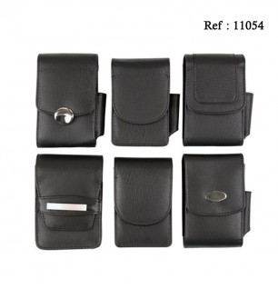 cigarette case black leather assorted per 6 pcs