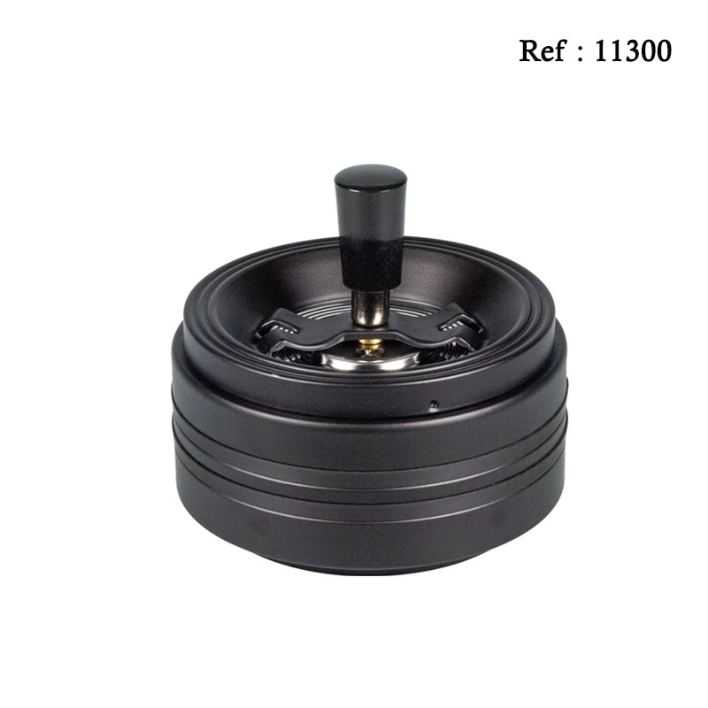 Spinning ashtray black rubber, diameter 11 cm