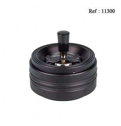 Spinning ashtray black rubber, diameter 11 cm