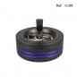 Spinning ashtray black with blue glitter stripes, diameter 14 cm