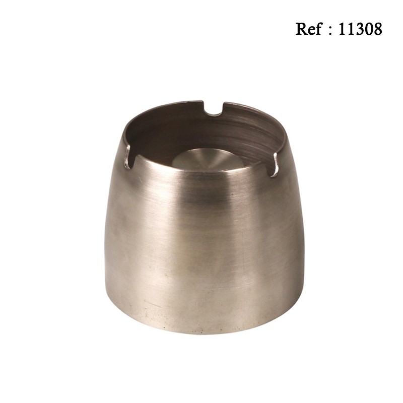 Ashtray stainless steel conical, 3 rests, high 7 cm