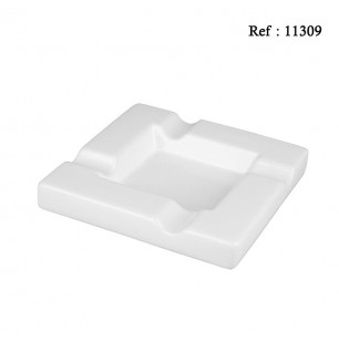 Cigar ashtray ceramic white 20.3 X 20.3 X 3.5 cm, for 4 cigars