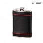 hip flask leather black/red 240 ml