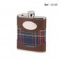 hip flask60z/180 ml  leather browntartan pattern