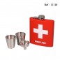 hip flask 60z/180ml red First Aid in gift box