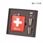 Flasque 180 ml Rouge Premier Secours en coffret cadeau