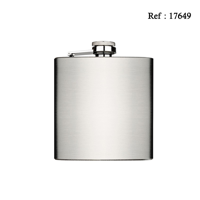 flask 180 ml 60z silver satin 94 x 110 x 20 mm