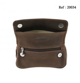 Tobacoo leather pipe pouch brown for 2 pcs