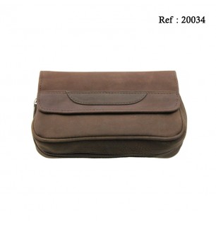 Tobacoo leather pipe pouch brown for 2 pcs