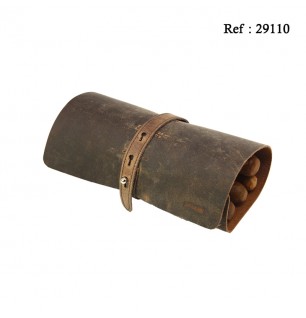 Adorini cigar roll leather brown for 6 cigars