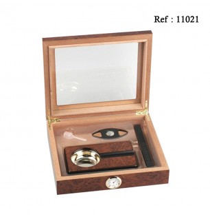 humidor with glass for 15 cigars, 260 x 220 x 65