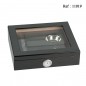 carbon humidor with glass for 15 cigars 260 x 220 x 65