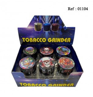 Grinder métal décor4 Cranes + 2 TigresØ 5cm 4 éléments, display de 12