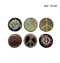 Grinder métal Peace ass, Ø 5 cm, 4 éléments, display de 12