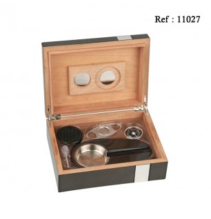 rose wood humidor complete 240 x 180 x 82 with hygrometer, humidifier