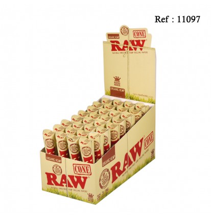 RAW organic kingsize cones, pack of 3