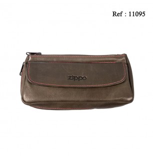 Zippo pipe bag leather mocca for 1 pipe 19 x 9 x 5 cm