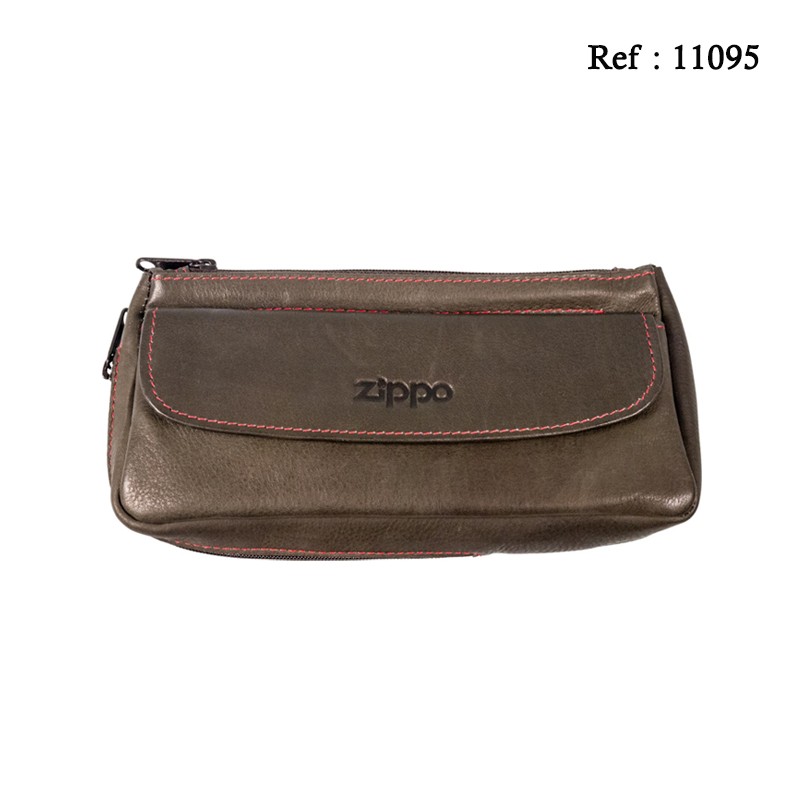 Zippo pipe bag leather mocca for 1 pipe 19 x 9 x 5 cm