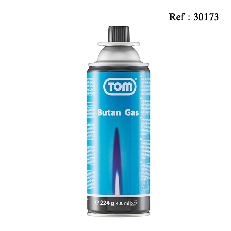 Butane Gas Tom 400 ML/224 Grammes for gas stove 30172 per 4 pcs