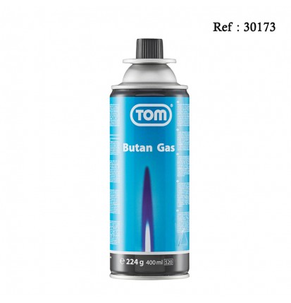 Butane Gas Tom 400 ML/224 Grammes for gas stove 30172 per 4 pcs