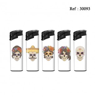 Piezo refillable lighter decor LOS DIAS MUERTE assorted