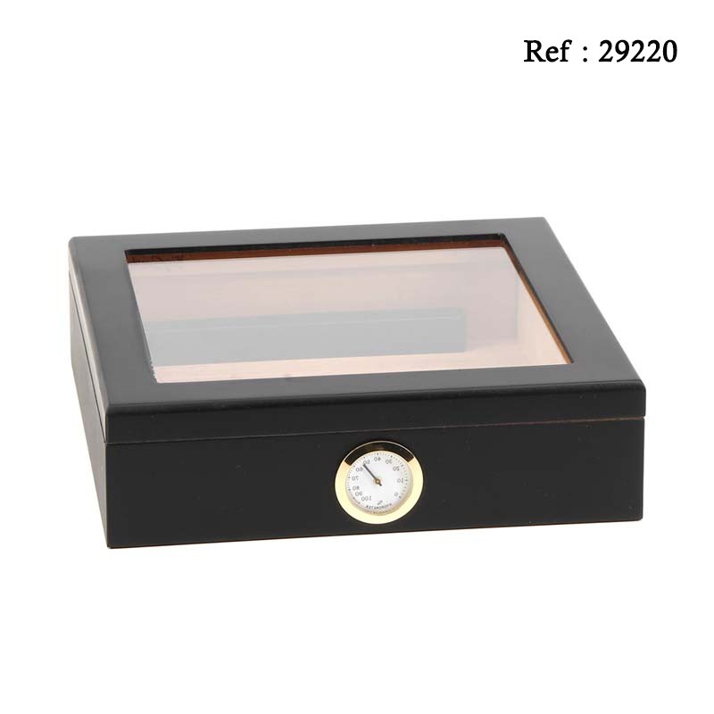 black humidor BIG SMOKE with glass 260 x 222 x 68 mm