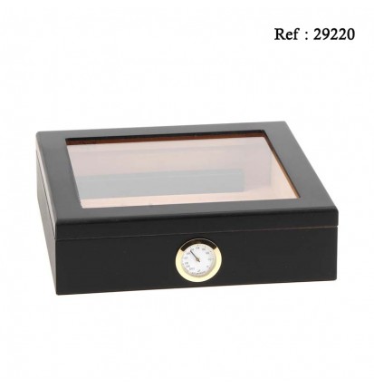 black humidor BIG SMOKE with glass 260 x 222 x 68 mm