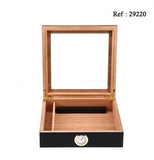 black humidor BIG SMOKE with glass 260 x 222 x 68 mm