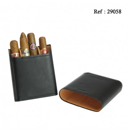 Adorini cigar case for 5 pcs leather black