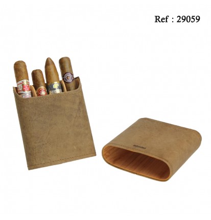 Adorini cigar case for 5 pcs leahter brown