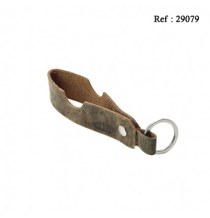 key ring ADORINI brown leather with cigar holder