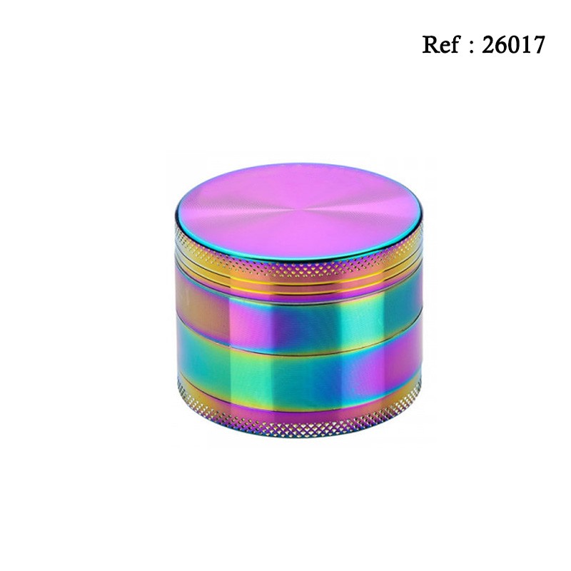 Grinder métal Arc en Ciel Ø 3.8 cm, 4 éléments, display de 12