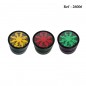 métal grinder lightness ass, Ø 5 cm, 4 parts assorted per 12 pcs