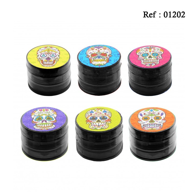 Grinder métal La Catrina, Ø 4 cm, 4 éléments, display de 12