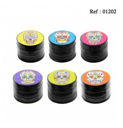 Grinder métal La Catrina, Ø 4 cm, 4 éléments, display de 12