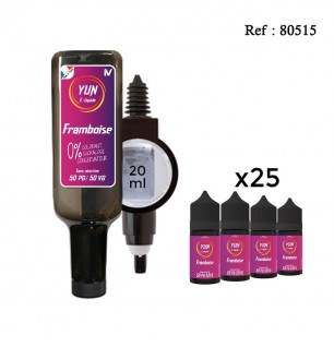 Pack E-liquide YUN Framboise 500mL